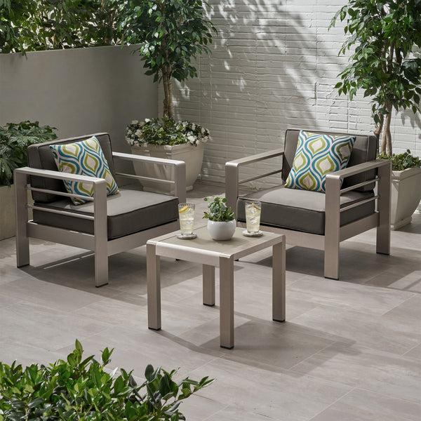 Gdf Studio Shirley Coral Outdoor 2 Seater Club Chair And Table Set