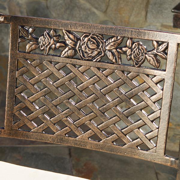 Gdf Studio Sierra 30-Inch Outdoor Cast Aluminum Swivel Bar Stools W/ Cushion (Set Of 2)