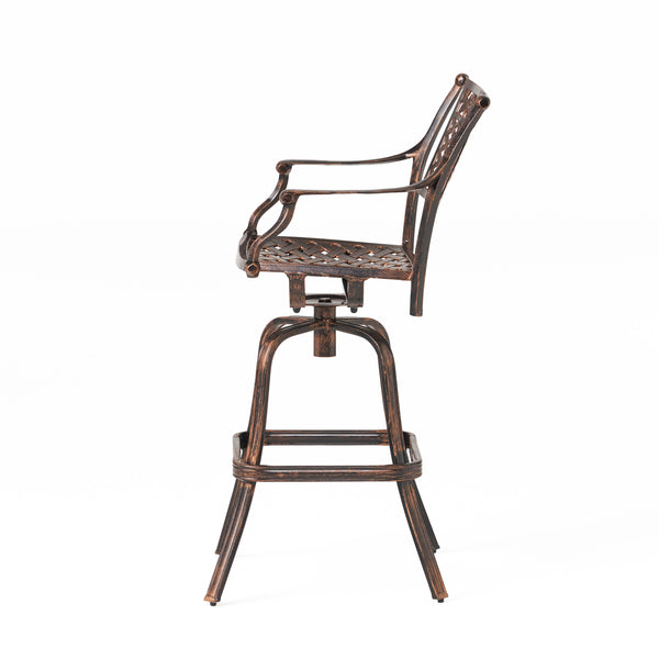 Gdf Studio Sierra 30-Inch Outdoor Cast Aluminum Swivel Bar Stool