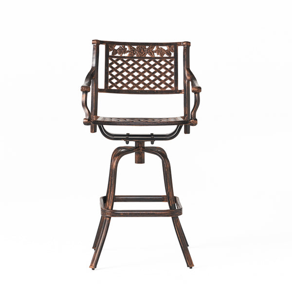 gdf studio Sierra 30-Inch Outdoor Cast Aluminum Swivel Bar Stool