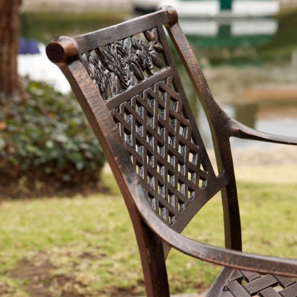 Gdf Studio Sierra Outdoor Cast Aluminum Dining Chairs (Set Of 2)