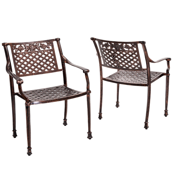 gdf studio Sierra Outdoor Cast Aluminum Dining Chairs (Set of 2)