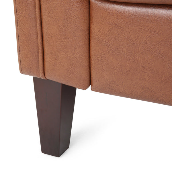 Gdf Studio Silkie Contemporary Faux Leather Tufted 3 Seater Sofa