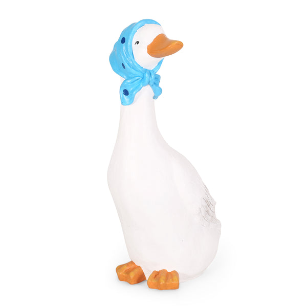 Gdf Studio Silverbow Outdoor Goose Garden Statue White And Blue
