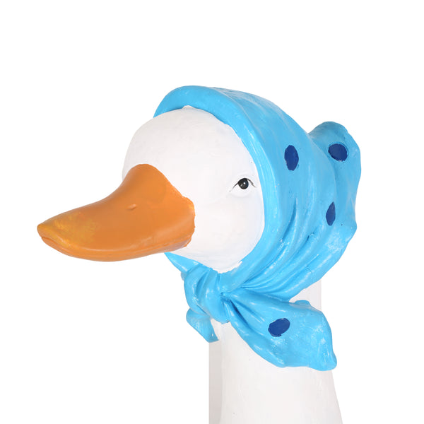 Gdf Studio Silverbow Outdoor Goose Garden Statue White And Blue