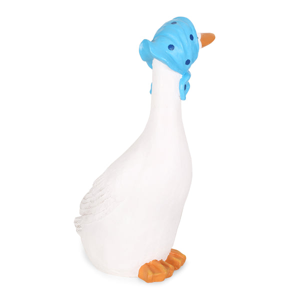gdf studio Silverbow Outdoor Goose Garden Statue White and Blue