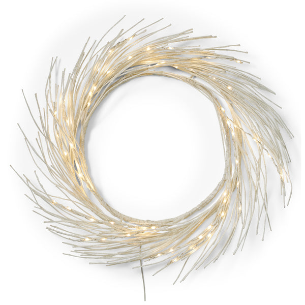 Gdf Studio Simba 24" Pre-lit Warm White LED Artificial Christmas Wreath