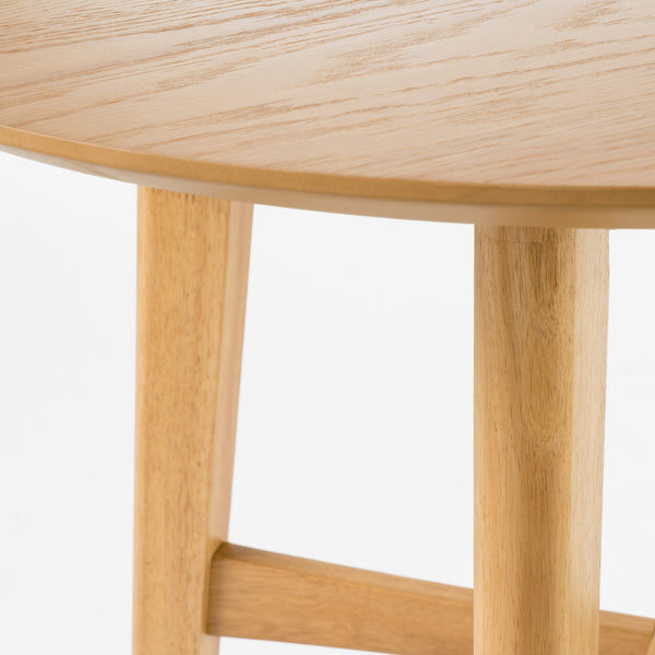 Gdf Studio Simi Natural Oak Finish Circular 5 Piece Bar Height Dining Set