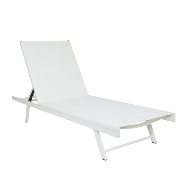 gdf studio Simon Outdoor Aluminum and Mesh Chaise Lounge