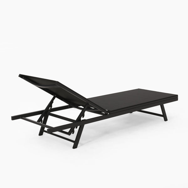 Gdf Studio Simon Outdoor Aluminum Chaise Lounge With Mesh Seating (Set Of 2)