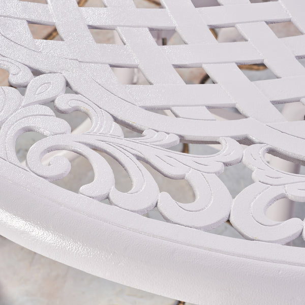 Gdf Studio Simon Outdoor Aluminum Round Dining Table White