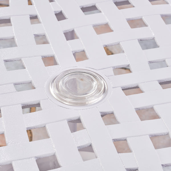 Gdf Studio Simon Outdoor Aluminum Round Dining Table White