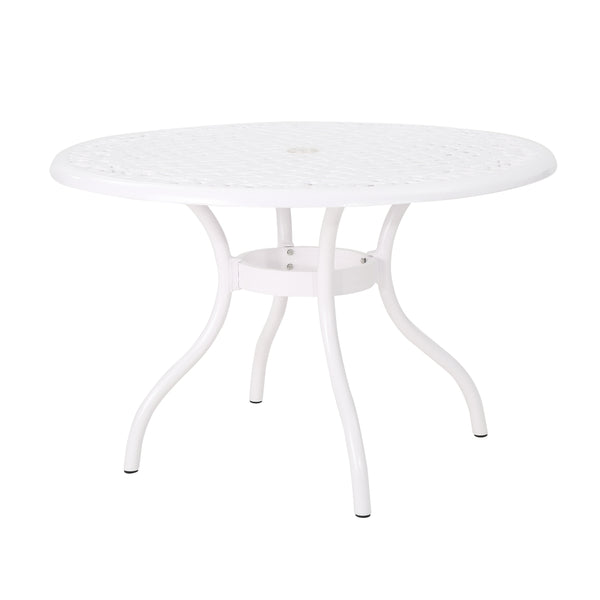 gdf studio Simon Outdoor Aluminum Round Dining Table White