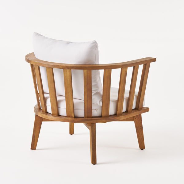 Gdf Studio Simona Outdoor Acacia Wood 2 Seater Club Chairs And Side Table Set