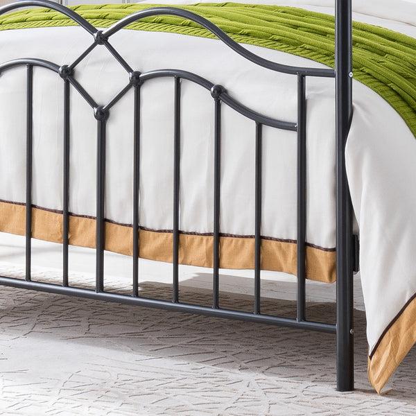 Gdf Studio Simona Traditional Iron Canopy Queen Bed Frame