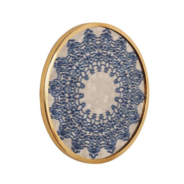 Gdf Studio Sinaya Oriental Round Tempered Glass Wall Accessory