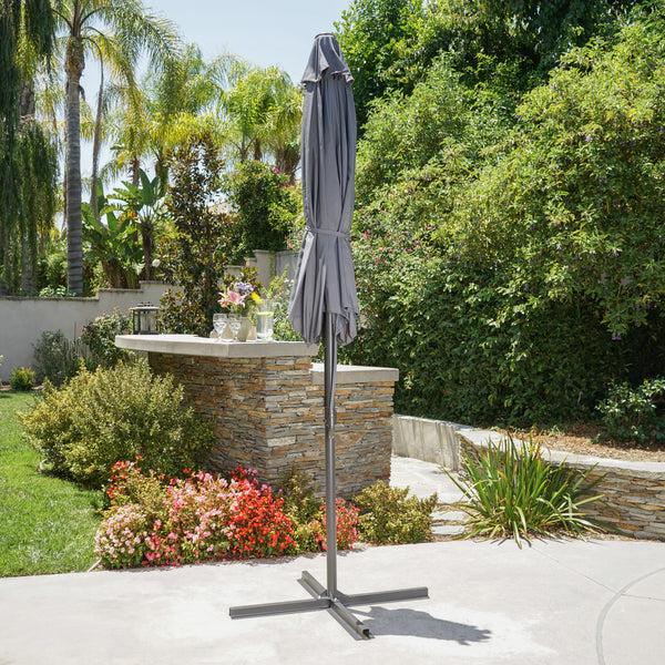 Gdf Studio Sloane Outdoor Water Resistant Steel Frame Banana Sun Canopy