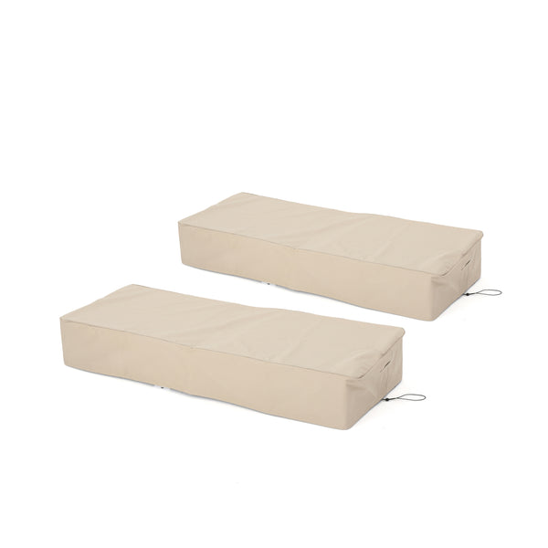 gdf studio Solana Outdoor Beige Waterproof Fabric Lounge Set Cover