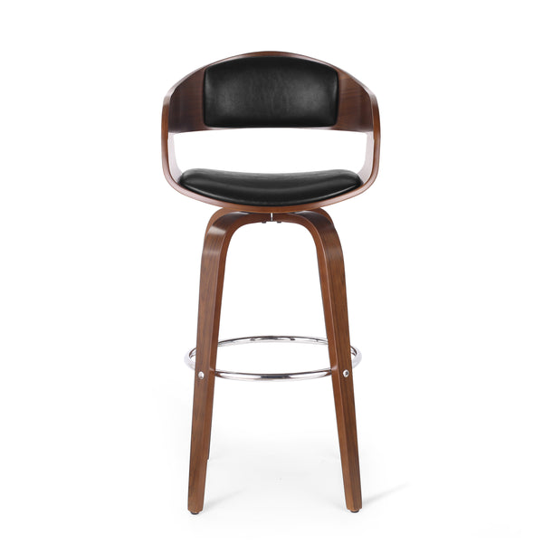 gdf studio Soledad Mid-Century Modern Upholstered Swivel Barstool