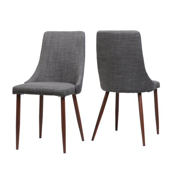 gdf studio Soloman Mid Century Fabric Dining Chairs with Wood Finished Legs - Set of 2