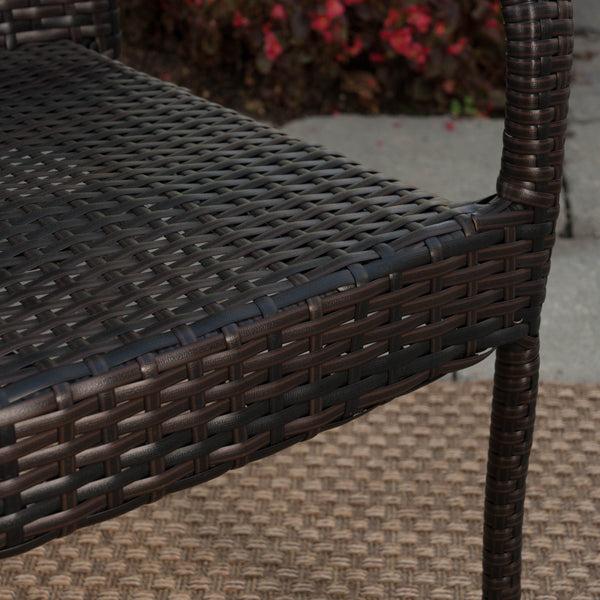 Gdf Studio Soltice Outdoor 6 Piece Teak Finished Acacia Wood Dining Set With Multi-brown Chairs