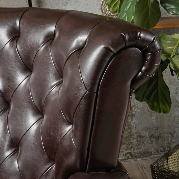 Gdf Studio Solvang Contemporary Tufted Leather Club Chair