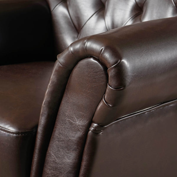 Gdf Studio Solvang Contemporary Tufted Leather Club Chair