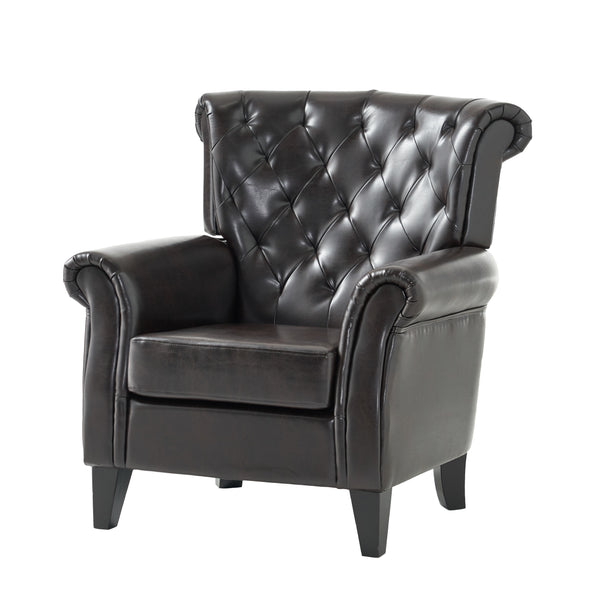 gdf studio Solvang Contemporary Tufted Leather Club Chair