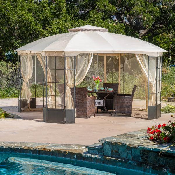 Gdf Studio Somerset Outdoor Mosquito Netting 13 X 13 Foot Gazebo