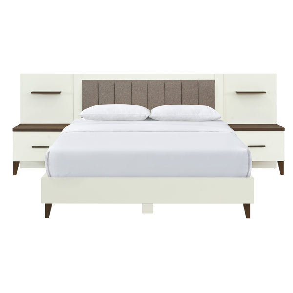 Gdf Studio Somorenal Queen Size Bed Frame With 2 Nightstands