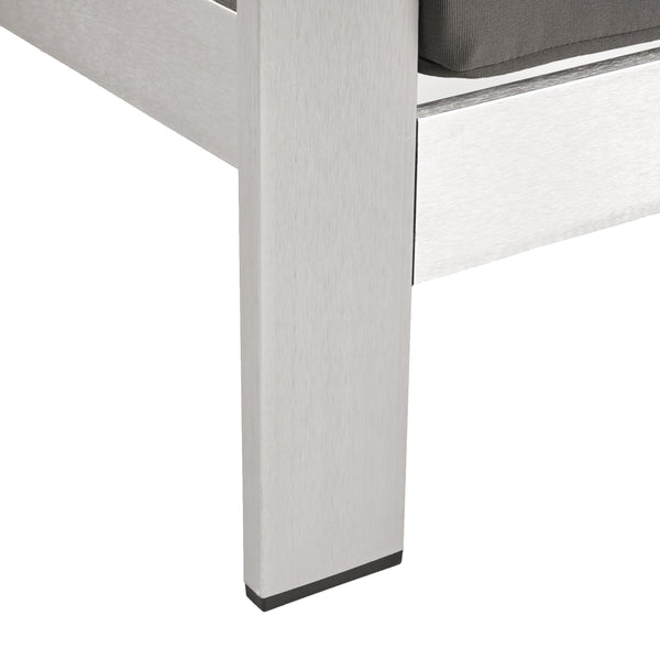 Gdf Studio Sonora Outdoor Aluminum 4-piece Loveseat Set With Cushions