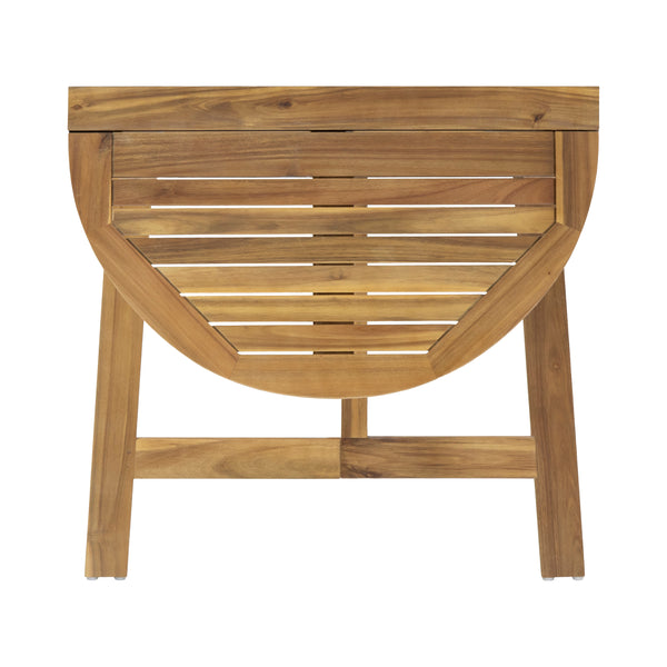 Gdf Studio Sophia Outdoor Half-Round Acacia Wood Bistro Table