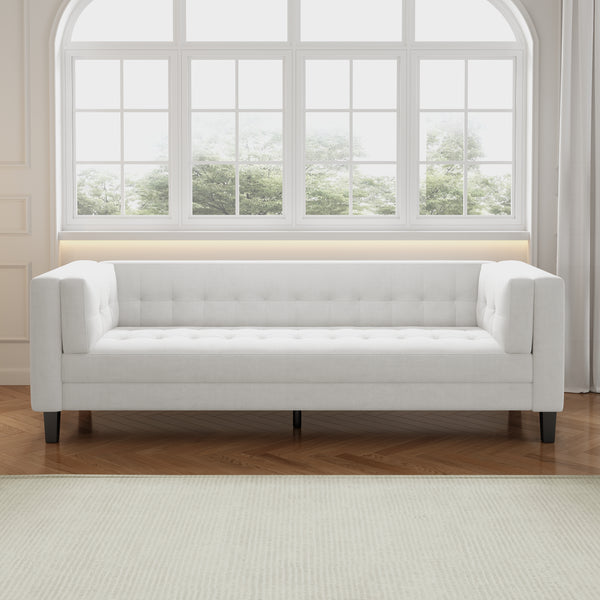 Gdf Studio Sororia Velvet 3-Seater Low Profile Sofa