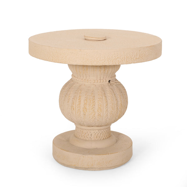 gdf studio Speakes Outdoor Cast Stone Umbrella Holder Side Table