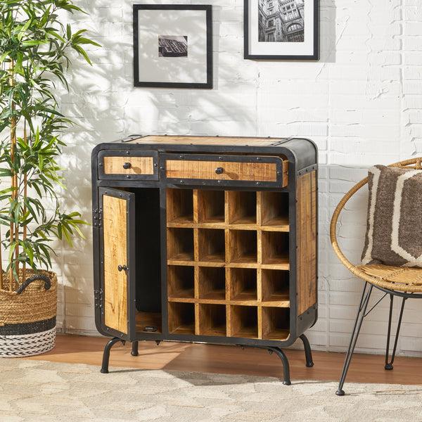 Gdf Studio Spring Industrial Design Wine Rack Bar Cabinet