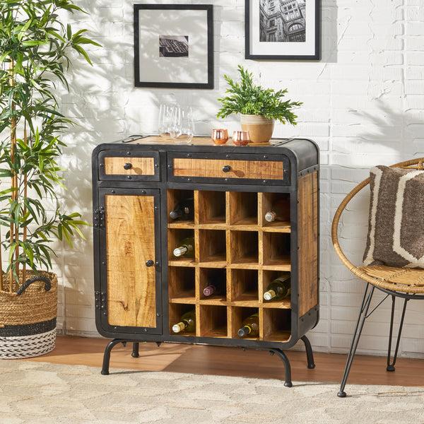 gdf studio Spring Industrial Design Wine Rack Bar Cabinet
