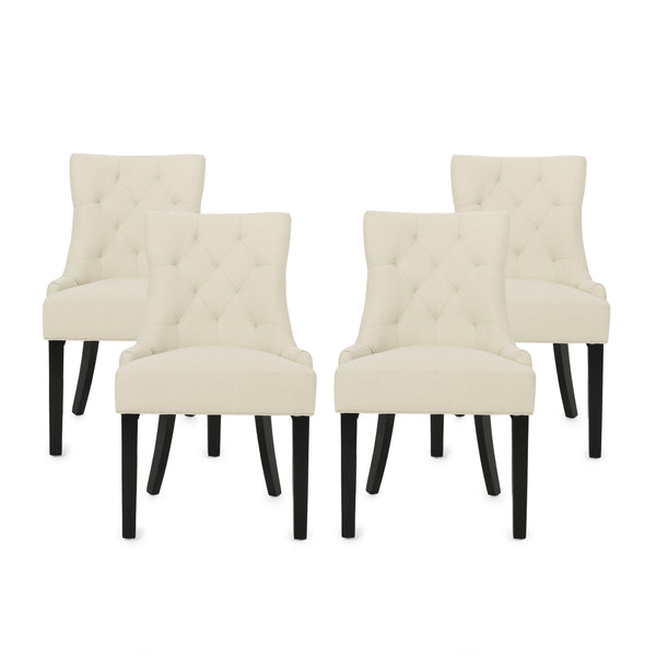 Gdf Studio Stacy Hourglass Fabric Dining Chairs (Set Of 4)