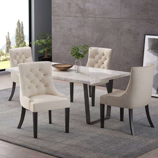 gdf studio Stacy Hourglass Fabric Dining Chairs (Set of 4)