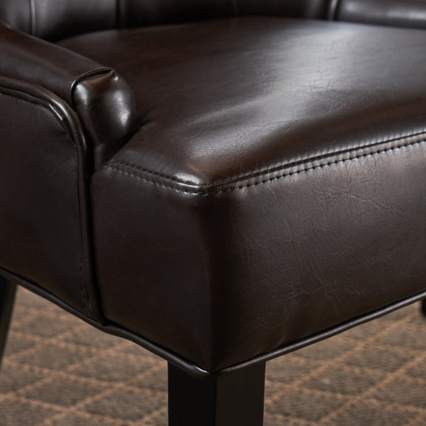 Gdf Studio Stacy Hourglass Leather Dining Chairs (Set Of 4)