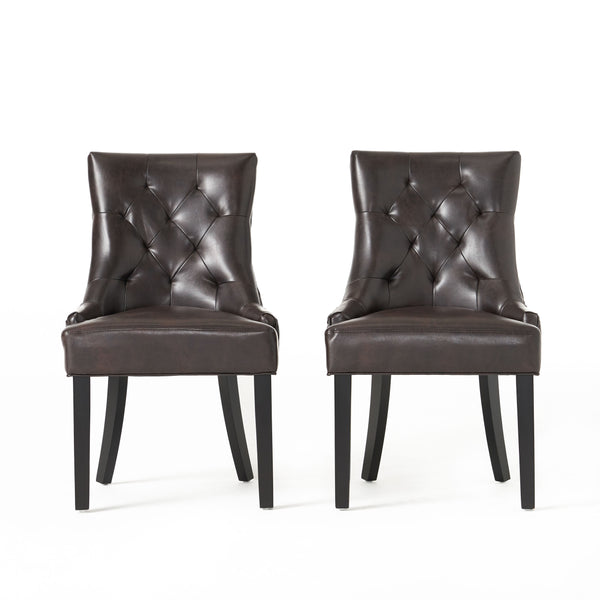gdf studio Stacy Tufted Leather Dining Chairs (Set of 2)