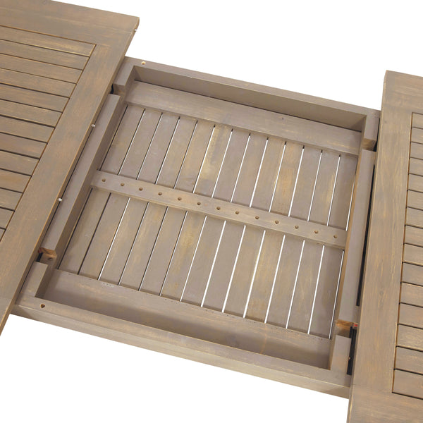 Gdf Studio Stanford Outdoor Acacia Wood Expandable Dining Table