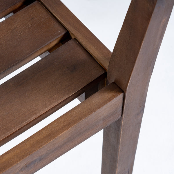 Gdf Studio Stanford Outdoor Rustic Slat Acacia Wood Dining Chairs (Set Of 2)