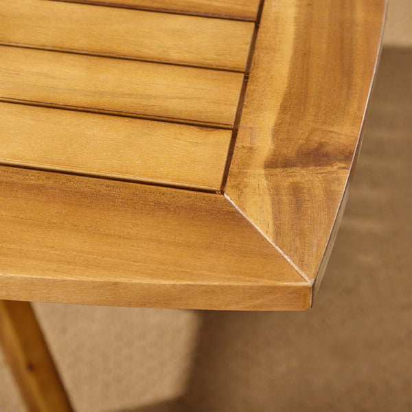 Gdf Studio Stanford Outdoor Square Acacia Wood Dining Table With X Base