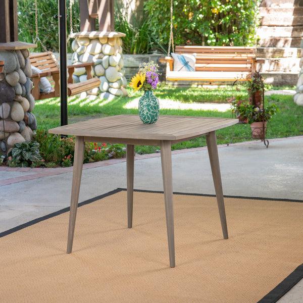Gdf Studio Stanford Outdoor Square Acacia Wood Dining Table With Straight Legs