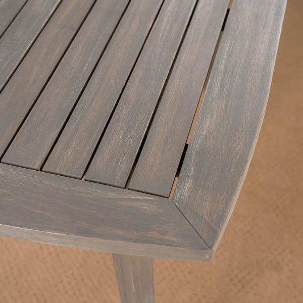 Gdf Studio Stanford Outdoor Square Acacia Wood Dining Table With Straight Legs
