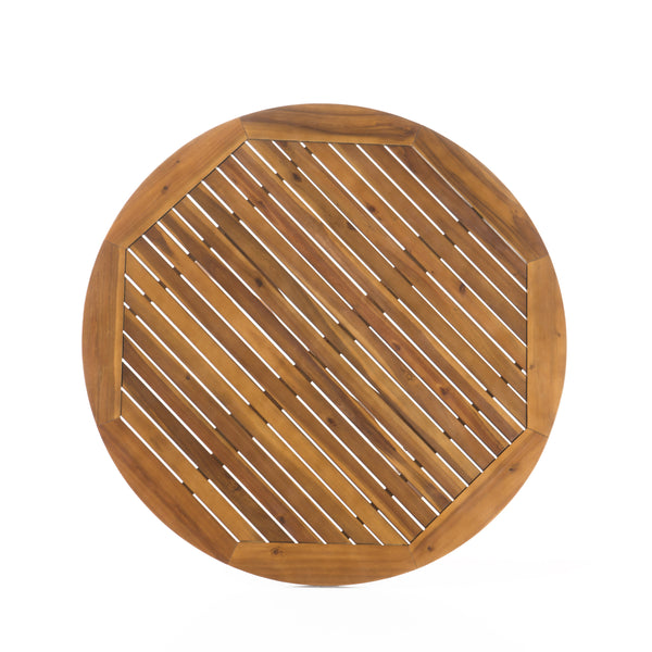 Gdf Studio Stanford Outdoor Teak Finish Acacia Wood 5 Piece Dining Set