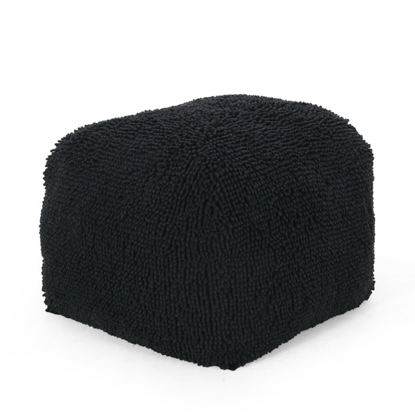 Gdf Studio Statham Modern Microfiber Chenille Square Pouf