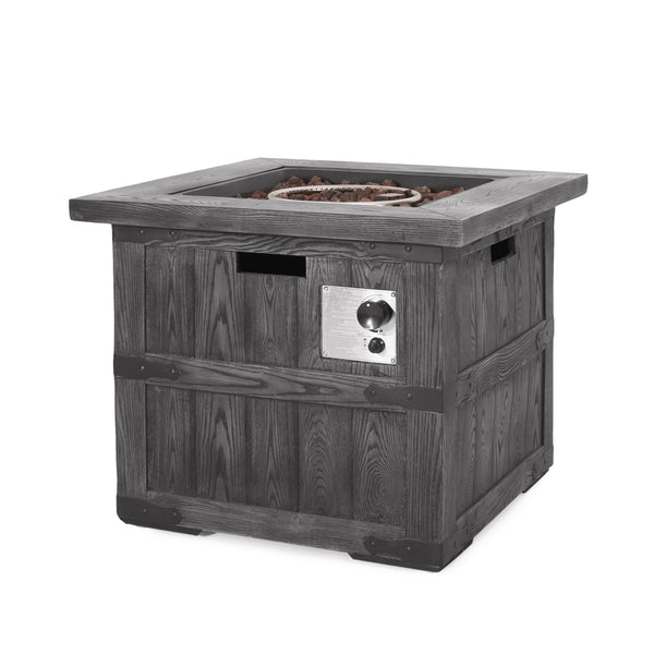 Gdf Studio Steinaker Outdoor 40 000 BTU Lightweight Concrete Square Fire Pit