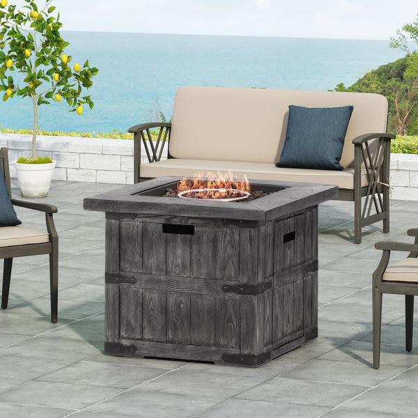 gdf studio Steinaker Outdoor 40 000 BTU Lightweight Concrete Square Fire Pit