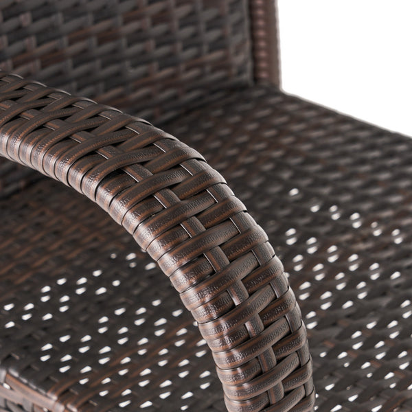 Gdf Studio Stewart 30-Inch Outdoor Brown Wicker Barstool (Set Of 2)